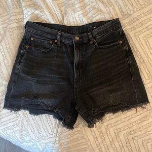 American Eagle Black distressed shorts